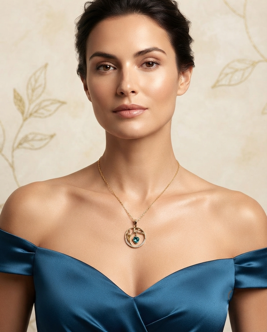 18K Gold Plated Serene Roots Heart Pendant Necklace