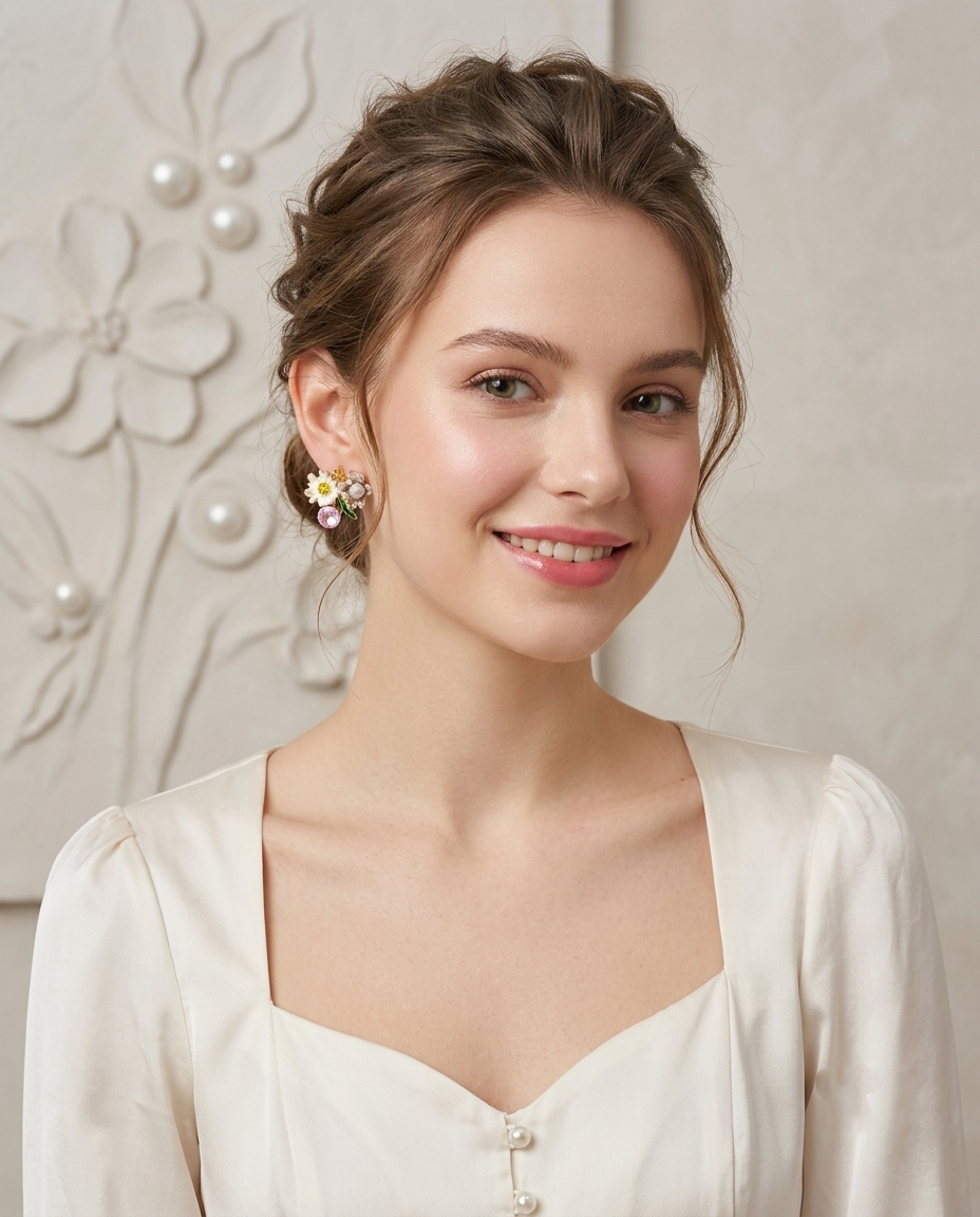 Garden Party Floral Crystal Studs