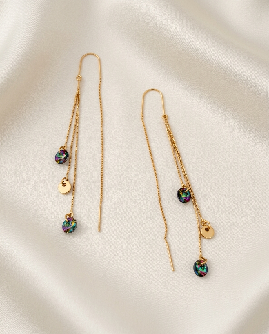 18K Gold Plated Asymmetrical Prism Wave Threaders