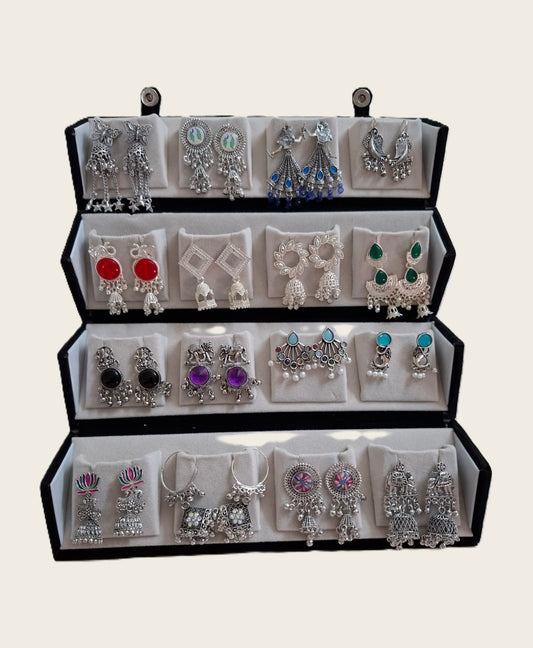 16-Pair Oxidized Earring Collector’s Box 1