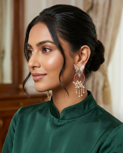 Enchanted Butterfly Dream Crystal Chandelier Earrings – Multi-Color Luxury