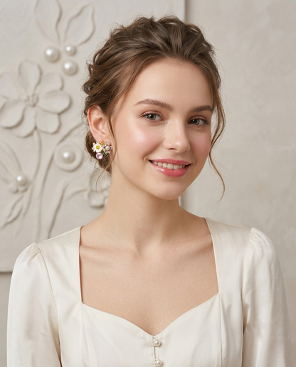 Garden Party Floral Crystal Studs