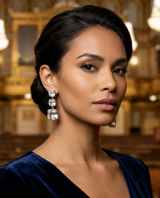 Grand Cascade Cushion-Cut Crystal Drop Earrings