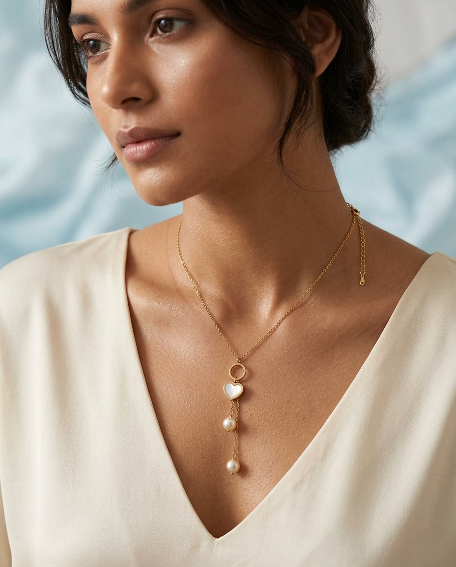 Mother of Pearl Heart Lariat