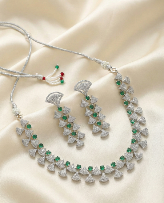 The Emerald Radiance Statement Necklace Set