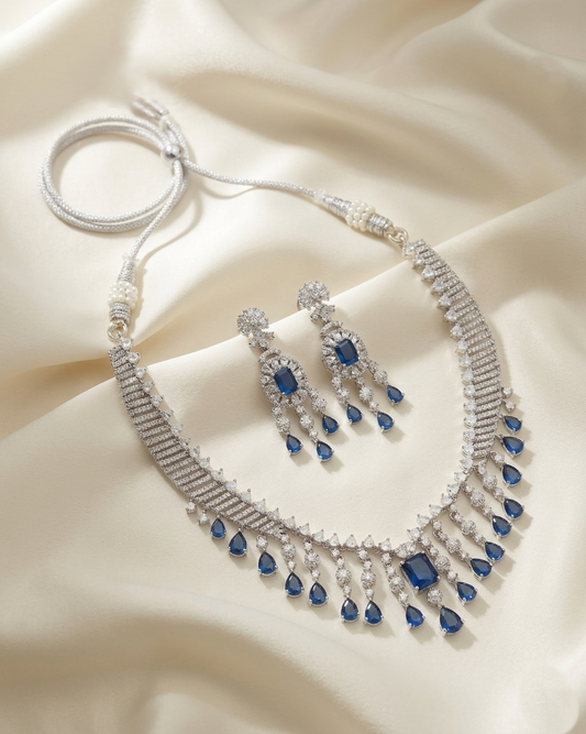 The Midnight Royal Sapphire & Diamond Statement Necklace Set
